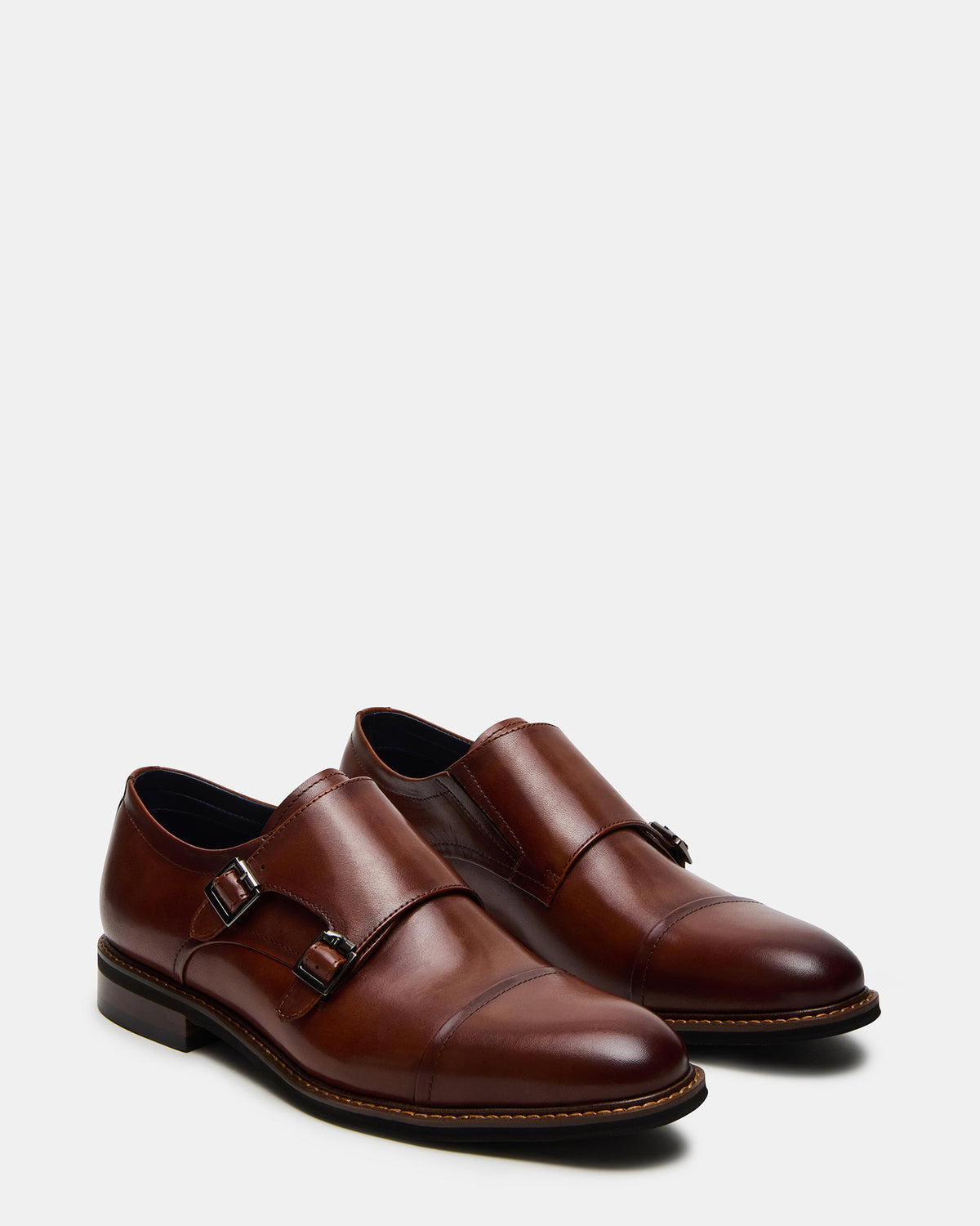 HARAN Tan Leather Men's Buckle Strap Dress Shoe | Steve Madden outlet