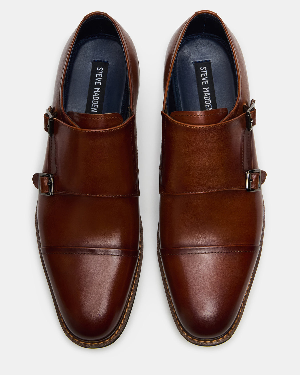 HARAN Tan Leather Men's Buckle Strap Dress Shoe | Steve Madden outlet
