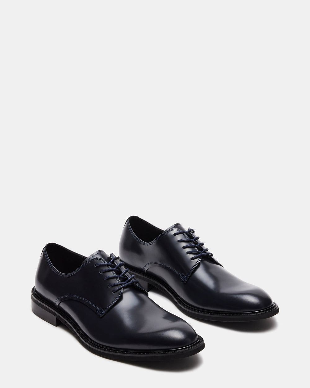 HADAR Navy Box Leather Lace-Up Oxford Dress Shoe | Men's Dress Shoes | Steve Madden Sale