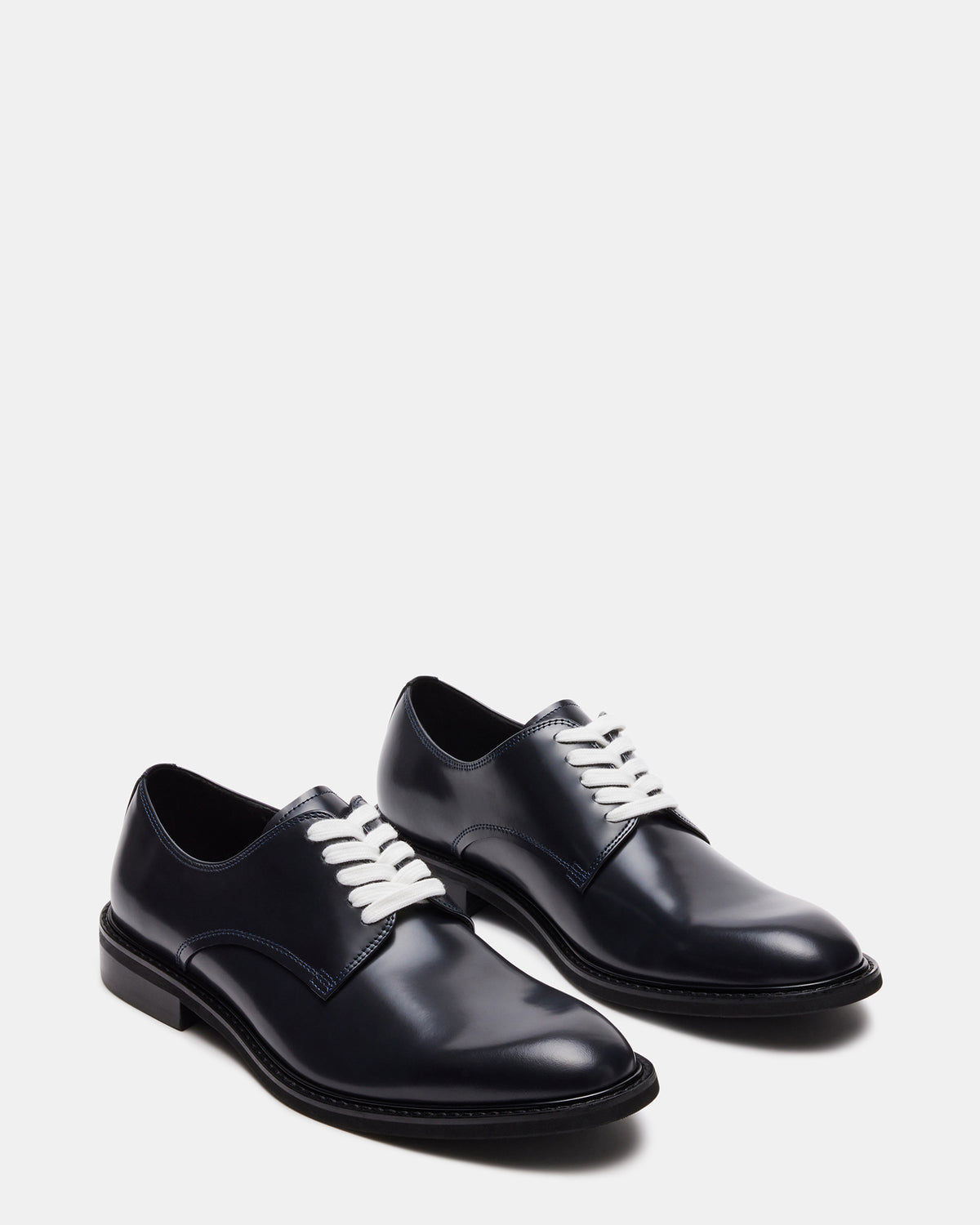 HADAR Navy Box Leather Lace-Up Oxford Dress Shoe | Men's Dress Shoes | Steve Madden Sale