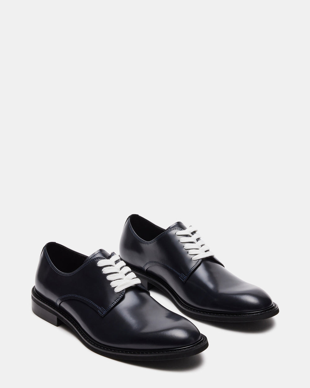 HADAR Navy Box Leather Lace-Up Oxford Dress Shoe | Men's Dress Shoes | Steve Madden Sale