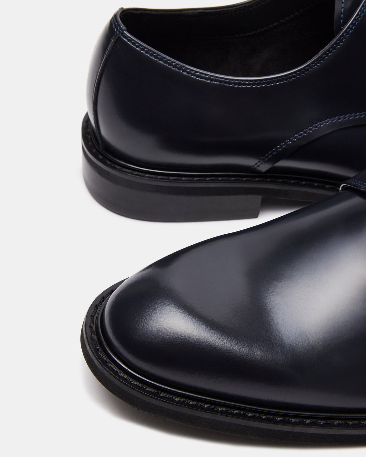 HADAR Navy Box Leather Lace-Up Oxford Dress Shoe | Men's Dress Shoes | Steve Madden Sale