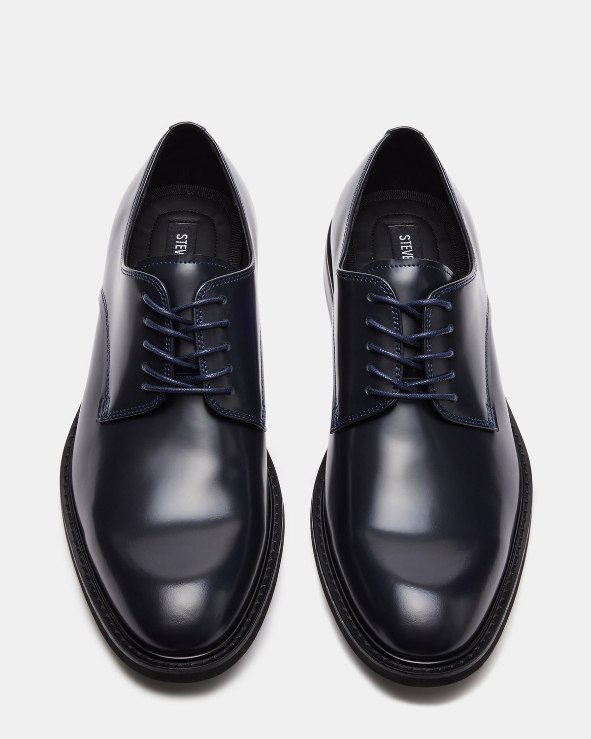 HADAR Navy Box Leather Lace-Up Oxford Dress Shoe | Men's Dress Shoes | Steve Madden Sale