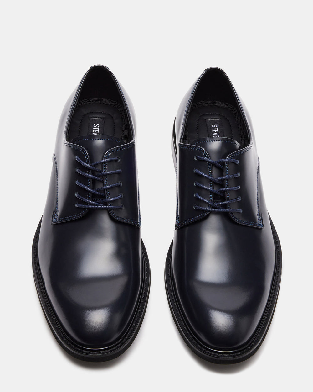 HADAR Navy Box Leather Lace-Up Oxford Dress Shoe | Men's Dress Shoes | Steve Madden Sale