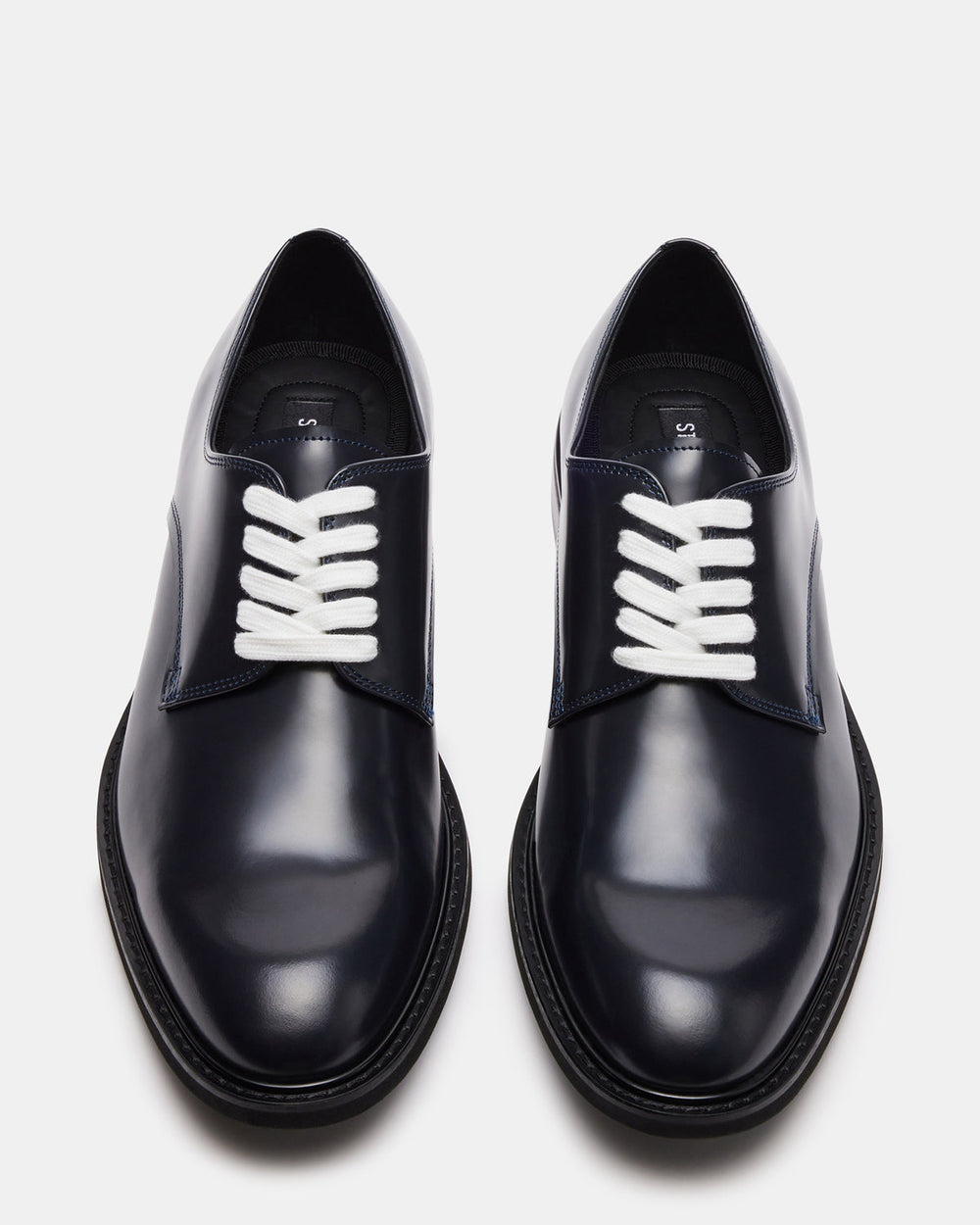 HADAR Navy Box Leather Lace-Up Oxford Dress Shoe | Men's Dress Shoes | Steve Madden Sale