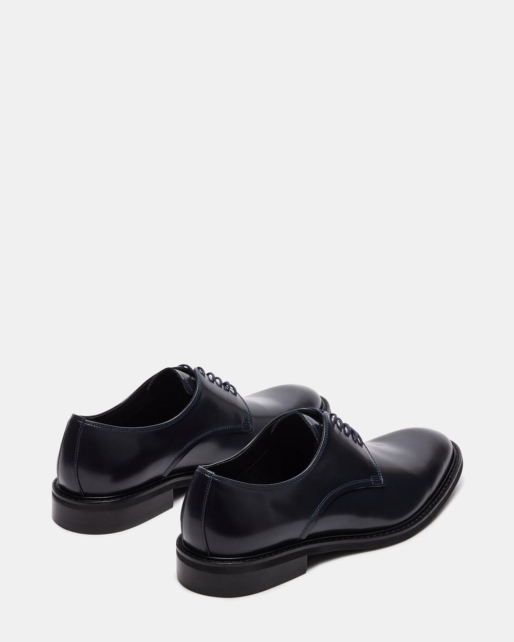 HADAR Navy Box Leather Lace-Up Oxford Dress Shoe | Men's Dress Shoes | Steve Madden Sale