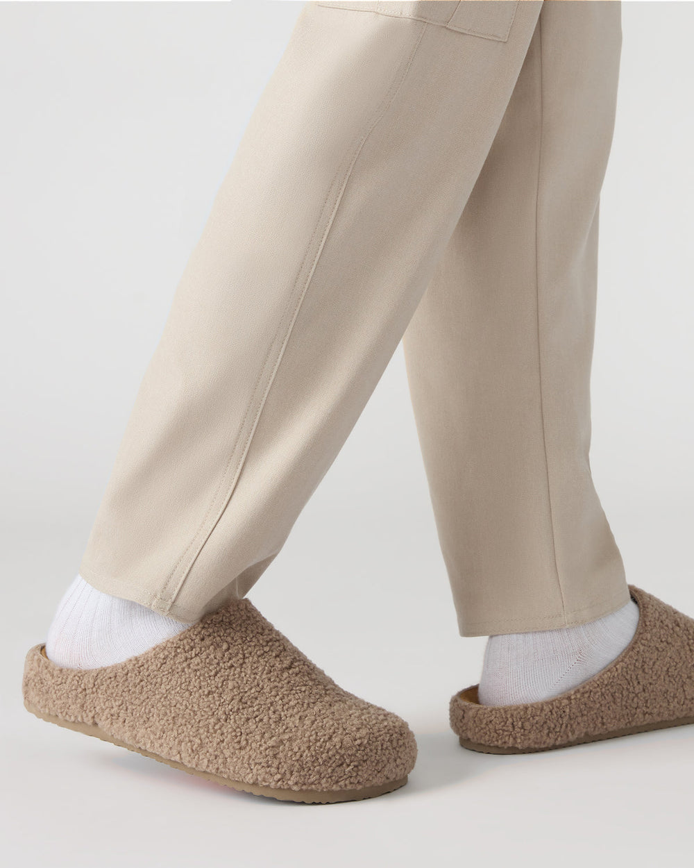 WENDELIN Taupe Faux Shearling Footbed Slip-On Men's Casual Clog | Steve Madden on Sale