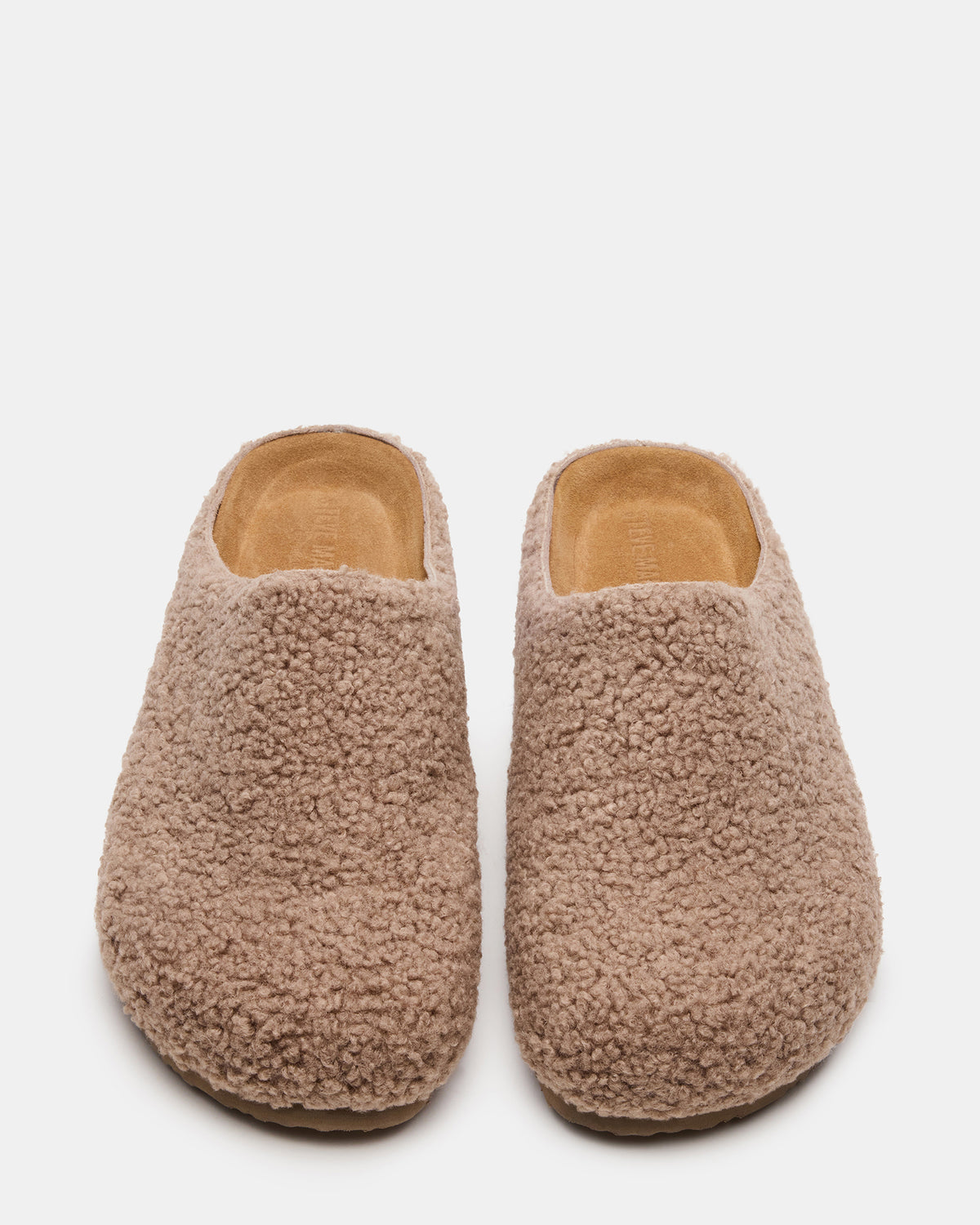 WENDELIN Taupe Faux Shearling Footbed Slip-On Men's Casual Clog | Steve Madden on Sale