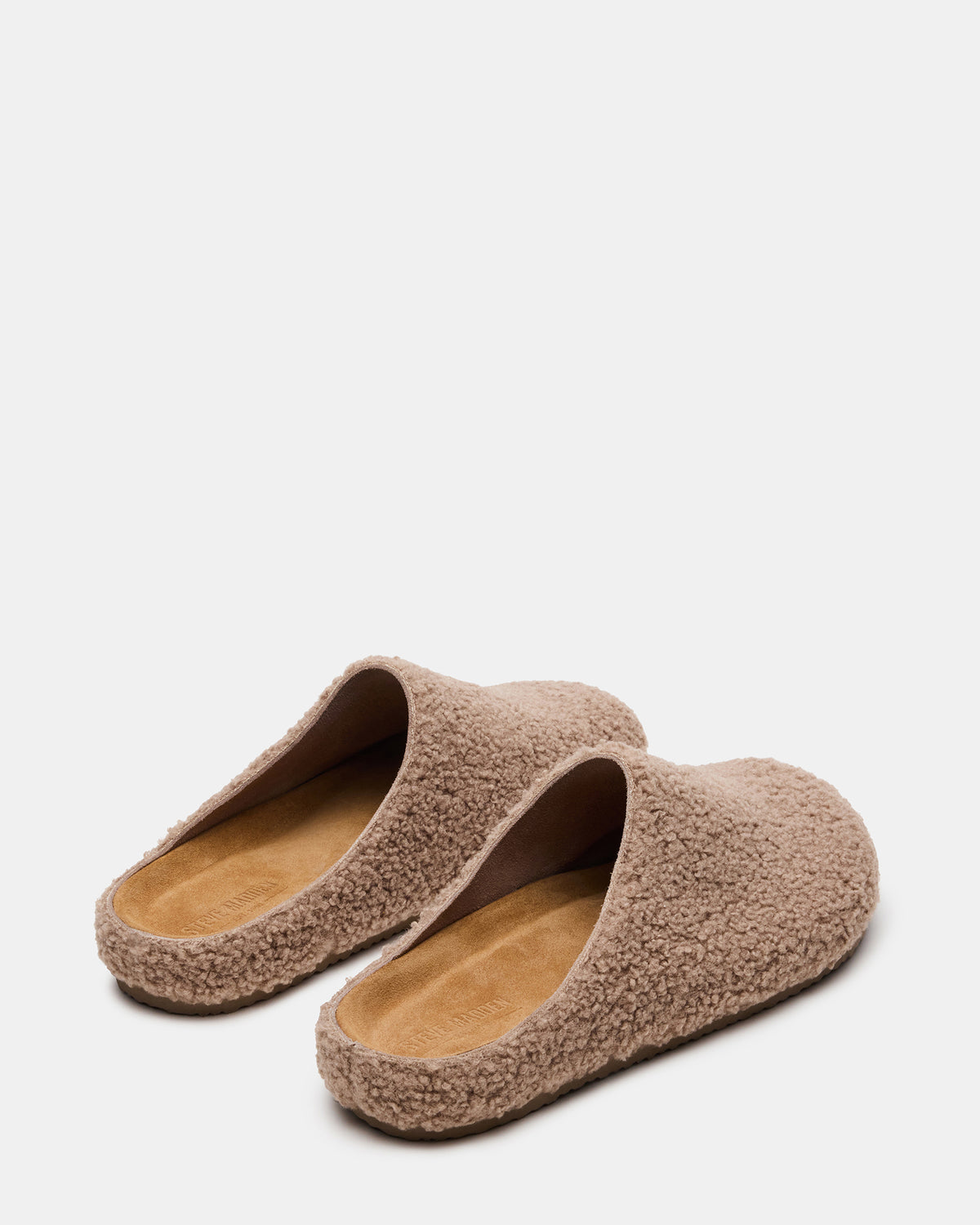 WENDELIN Taupe Faux Shearling Footbed Slip-On Men's Casual Clog | Steve Madden on Sale