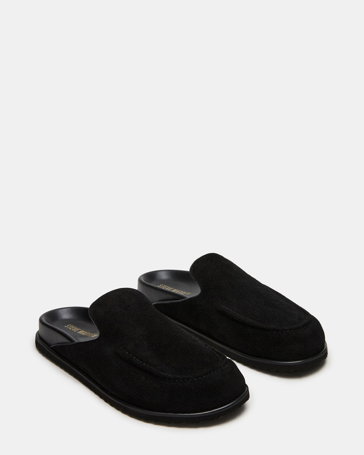 LUCIO Black Suede Slip-On Men's Casual Clog | Steve Madden discount