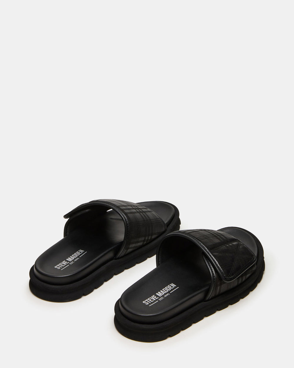 REESE Black Slide Footbed Rounded-Toe Men's Sandal | Steve Madden online