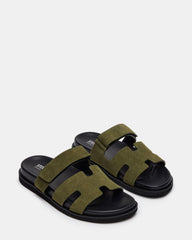 MAIVEN Green Suede Fisherman Men's Sandal | Steve Madden US