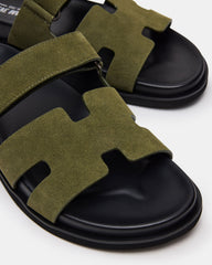 MAIVEN Green Suede Fisherman Men's Sandal | Steve Madden US