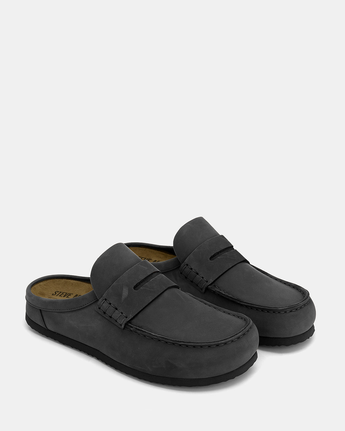 WYATT Black Leather Slip-On Clog Men's Casual | Steve Madden outlet