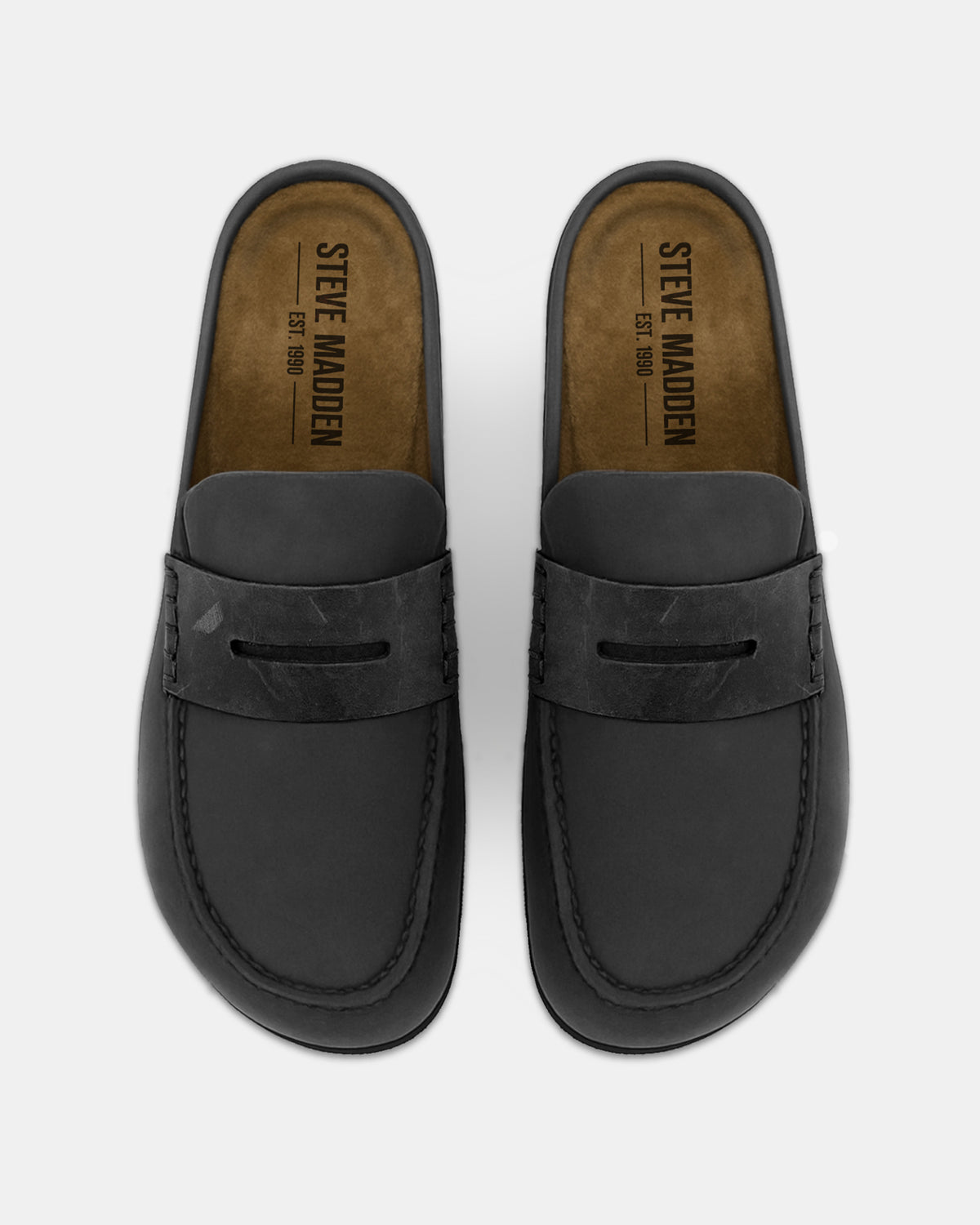 WYATT Black Leather Slip-On Clog Men's Casual | Steve Madden outlet