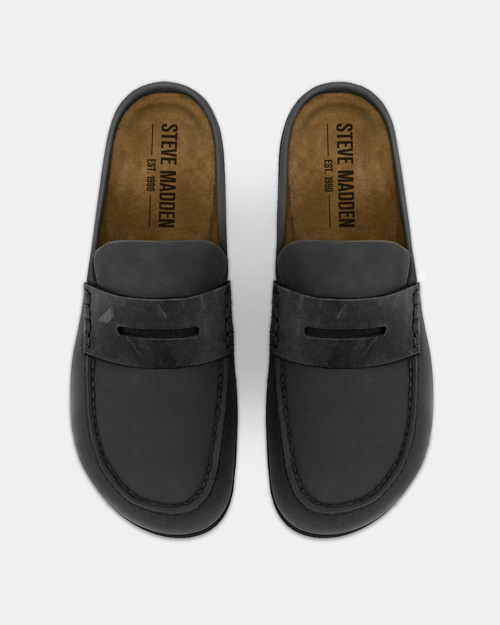 WYATT Black Leather Slip-On Clog Men's Casual | Steve Madden outlet