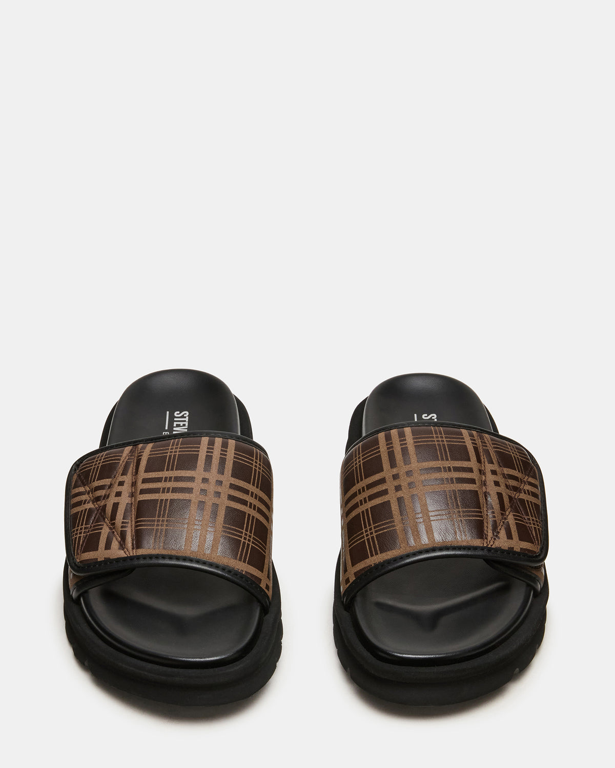 REESE Brown Slide Footbed Rounded-Toe Men's Sandal | Steve Madden near me