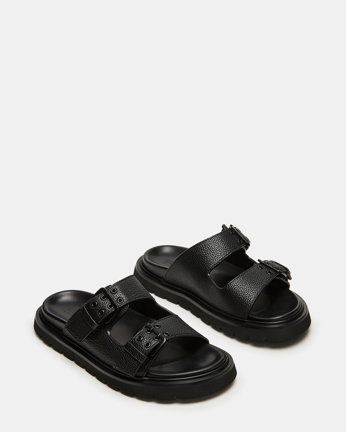 LUXOR Black Slide Footbed Men's Sandal | Steve Madden discount