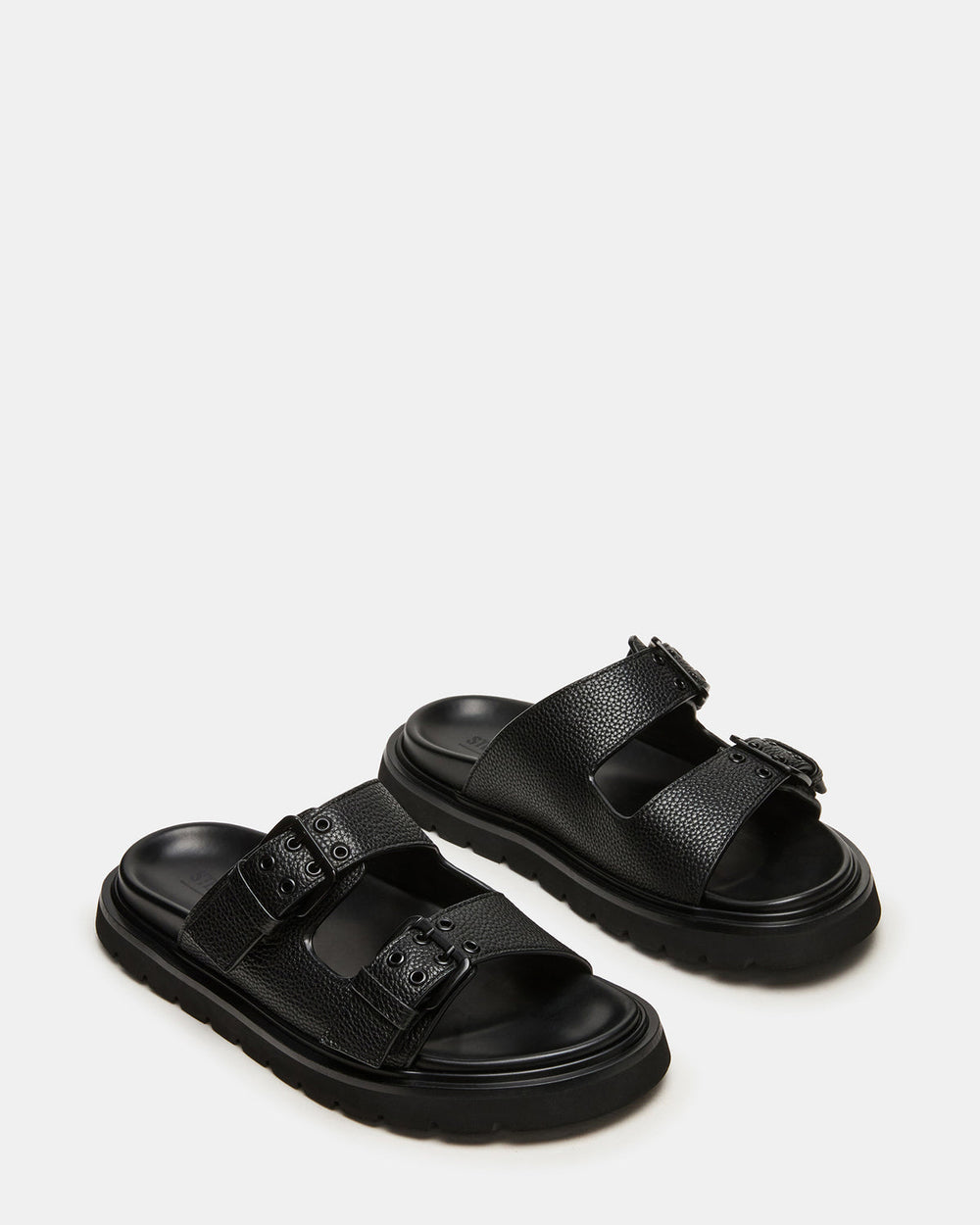 LUXOR Black Slide Footbed Men's Sandal | Steve Madden discount