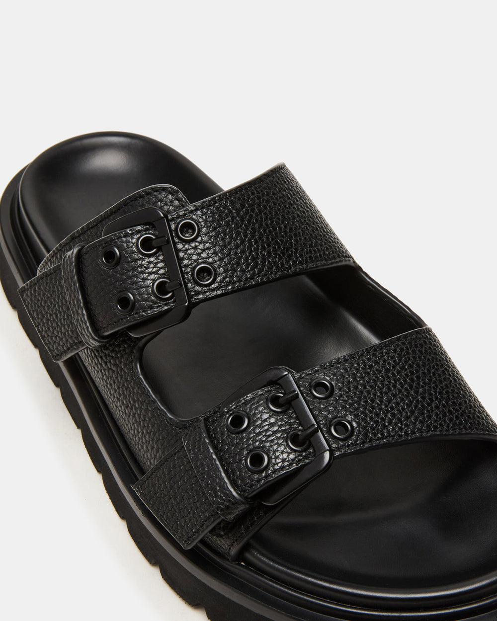 LUXOR Black Slide Footbed Men's Sandal | Steve Madden discount