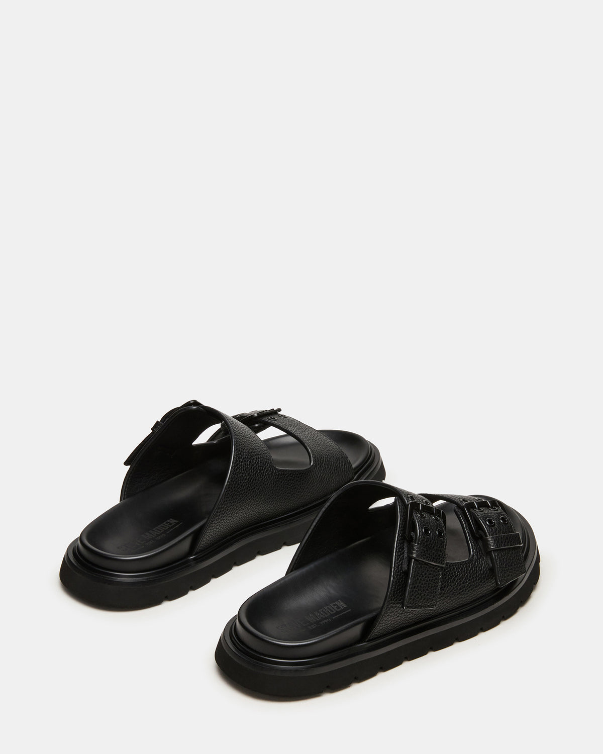 LUXOR Black Slide Footbed Men's Sandal | Steve Madden discount
