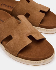 MERRICK Cognac Suede Footbed Slide Men's Sandal | Steve Madden online