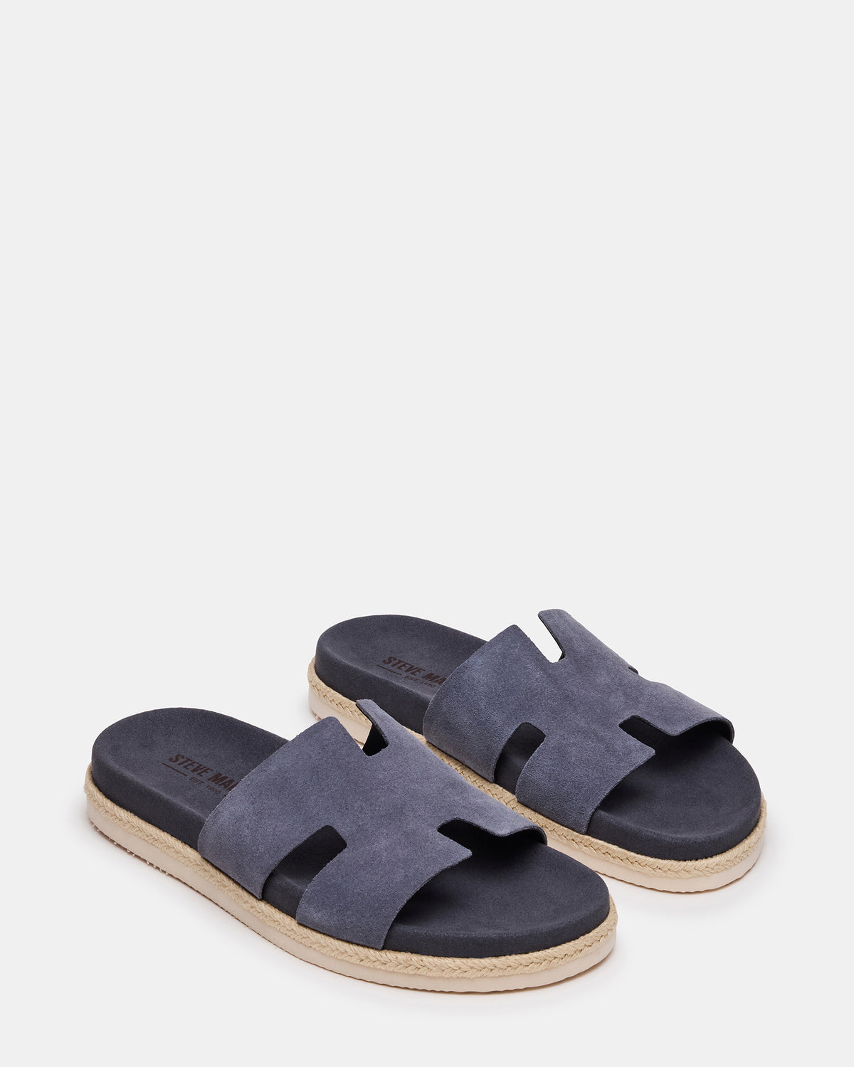 MERRICK Grey Suede Footbed Slide Men's Sandal | Steve Madden US