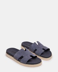 MERRICK Grey Suede Footbed Slide Men's Sandal | Steve Madden US