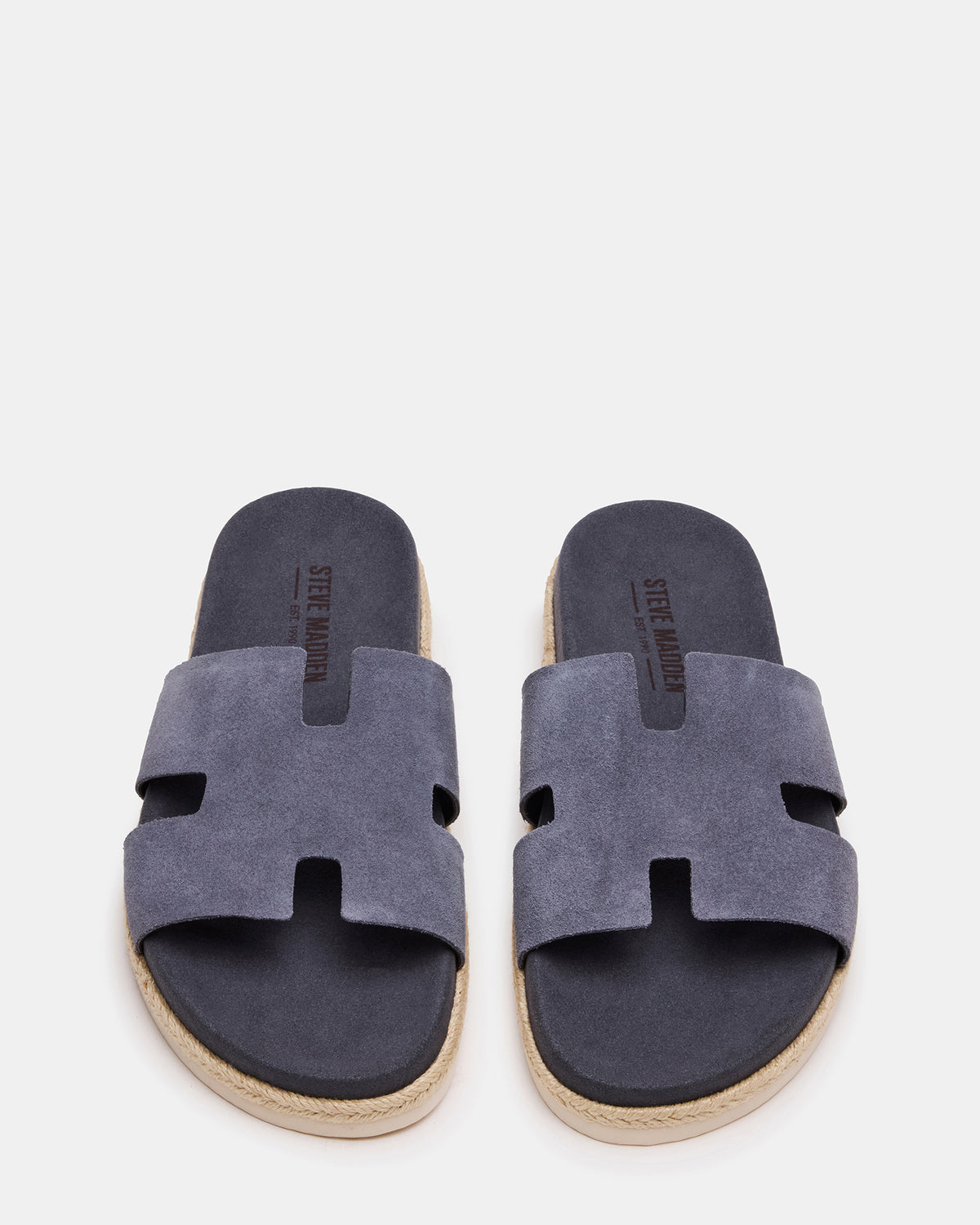 MERRICK Grey Suede Footbed Slide Men's Sandal | Steve Madden US