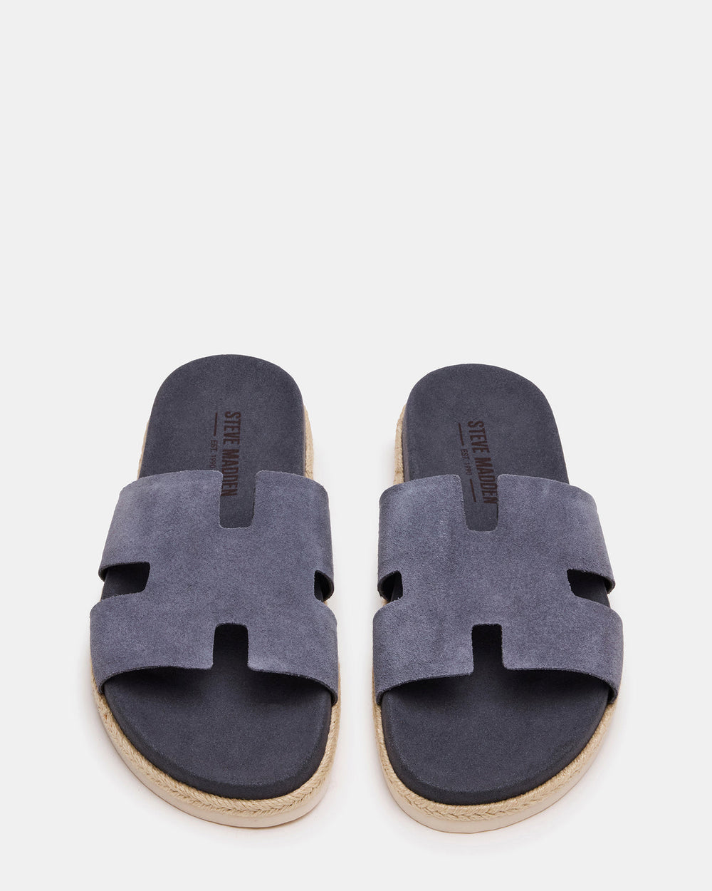 MERRICK Grey Suede Footbed Slide Men's Sandal | Steve Madden US