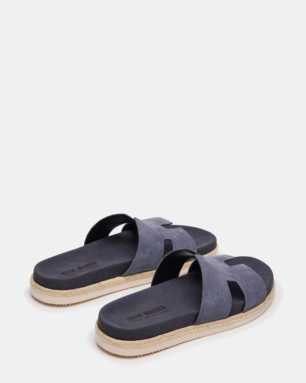 MERRICK Grey Suede Footbed Slide Men's Sandal | Steve Madden US