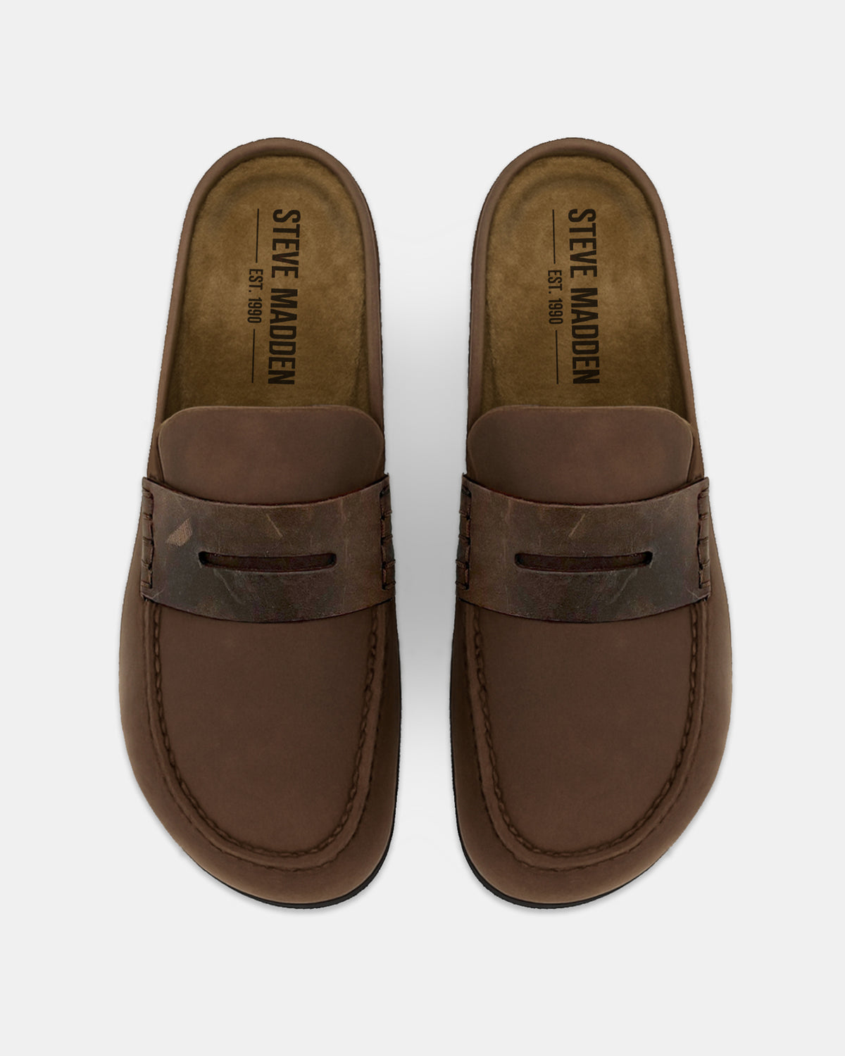 WYATT Brown Leather Slip-On Clog Men's Casual | Steve Madden outlet