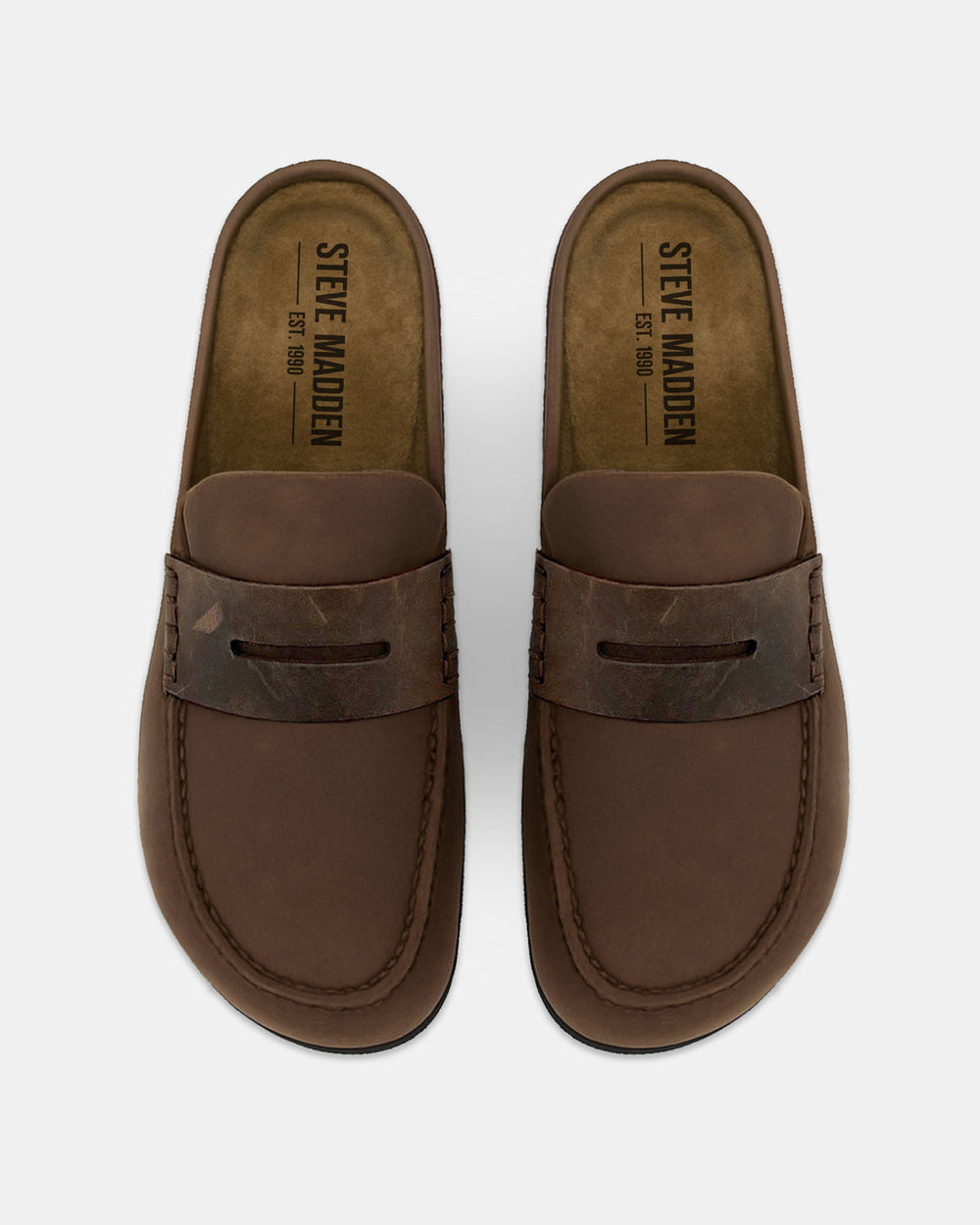 WYATT Brown Leather Slip-On Clog Men's Casual | Steve Madden outlet