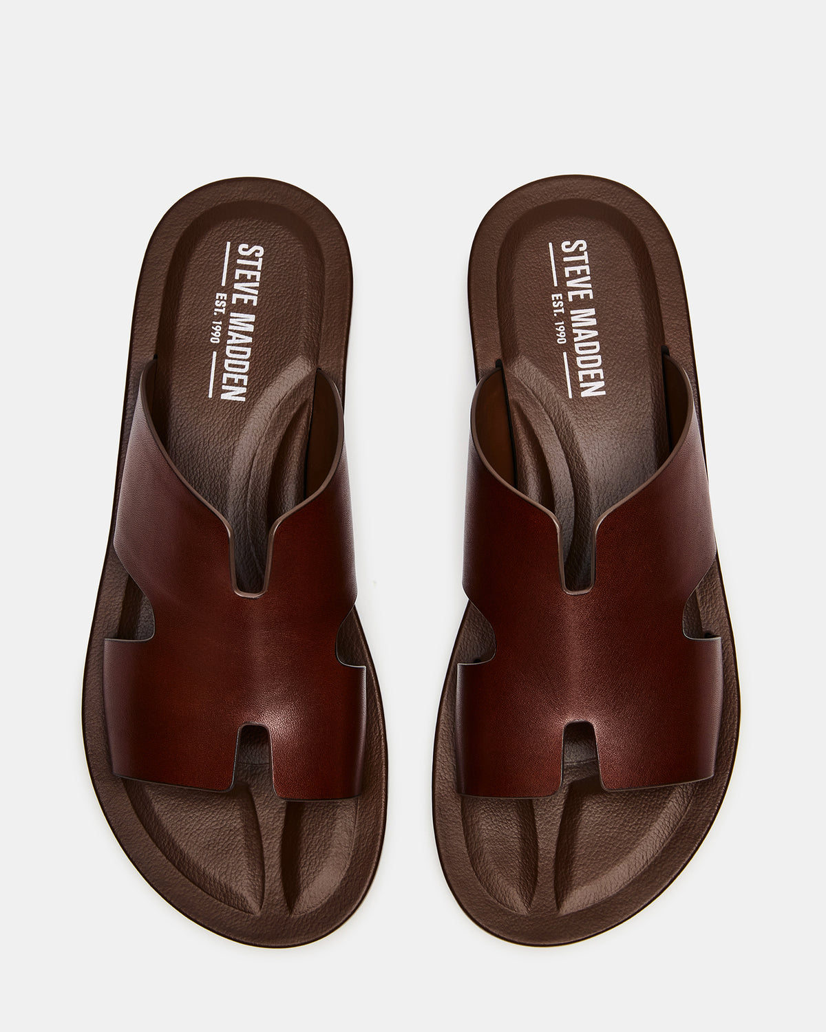 SPLASH Tan Leather Men's Flat Slip-On Sandal | Steve Madden on Sale