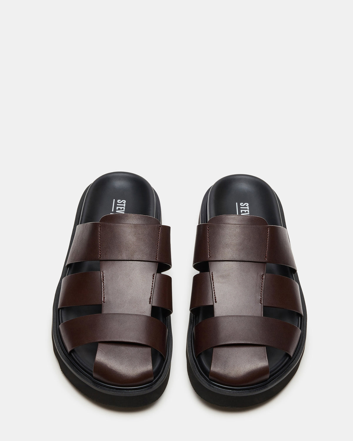 BLAZET Brown Leather Footbed Fisherman Men's Sandal | Steve Madden near me