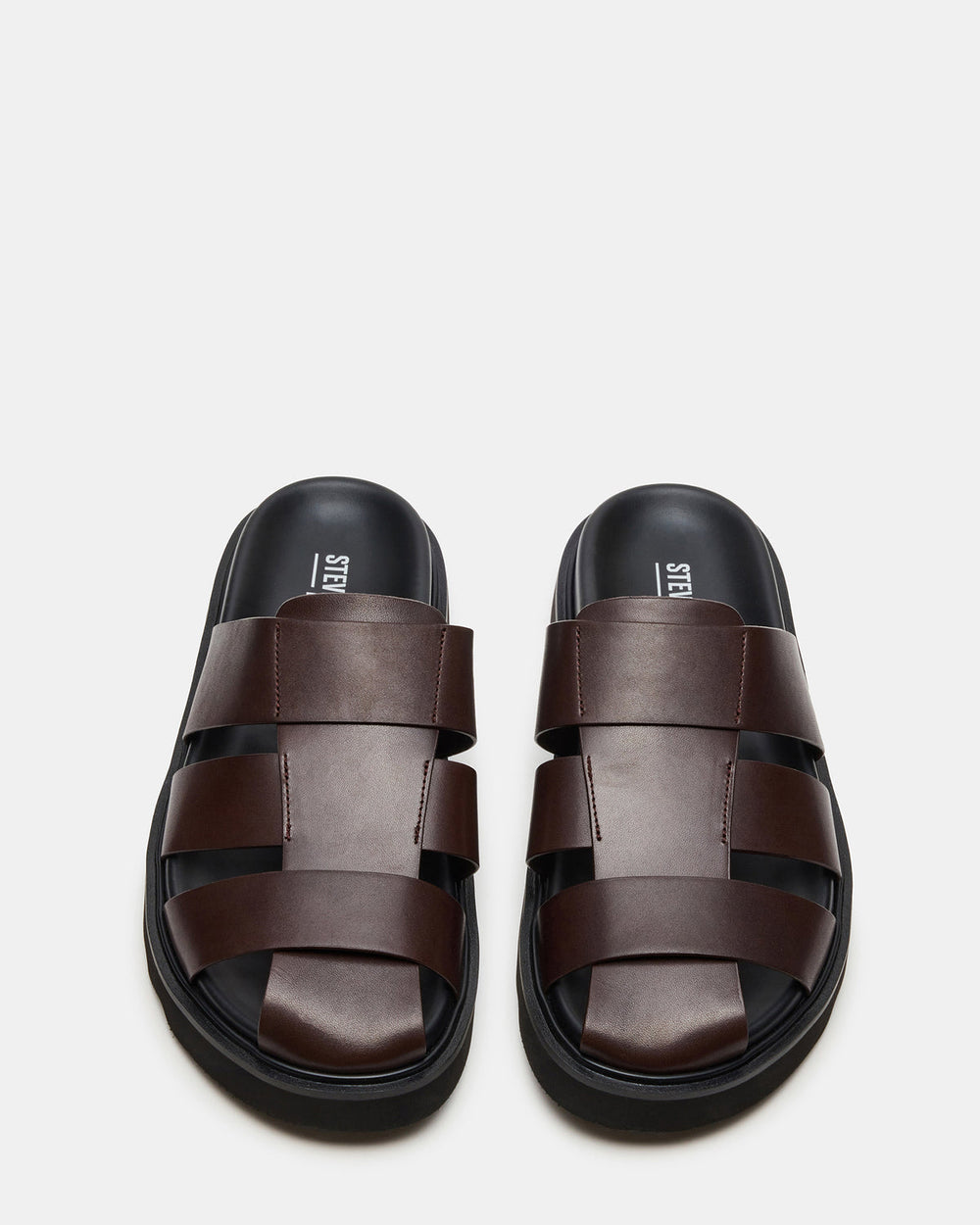 BLAZET Brown Leather Footbed Fisherman Men's Sandal | Steve Madden near me