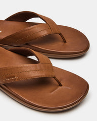 EMMETT Tan Leather Men's Thong Sandal | Steve Madden discount