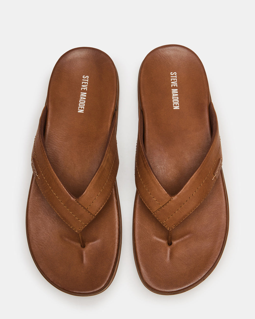 EMMETT Tan Leather Men's Thong Sandal | Steve Madden discount