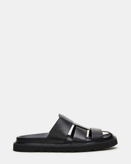 BLAZET Black Leather Footbed Fisherman Men's Sandal | Steve Madden online