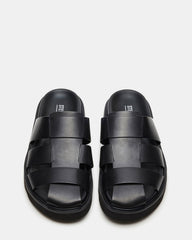 BLAZET Black Leather Footbed Fisherman Men's Sandal | Steve Madden online