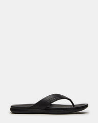 EMMETT Black Leather Men's Thong Sandal | Steve Madden US