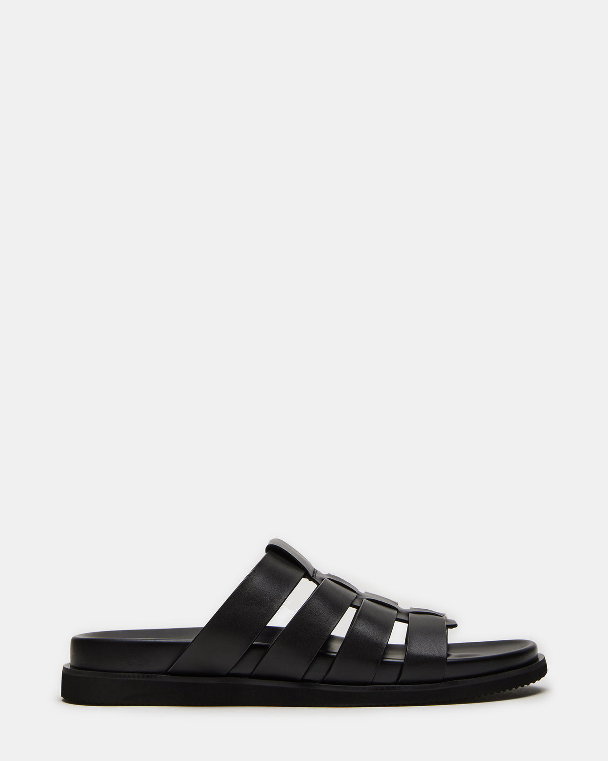 MARVYN Black Leather Men's Fisherman Slip-On Sandal | Steve Madden outlet