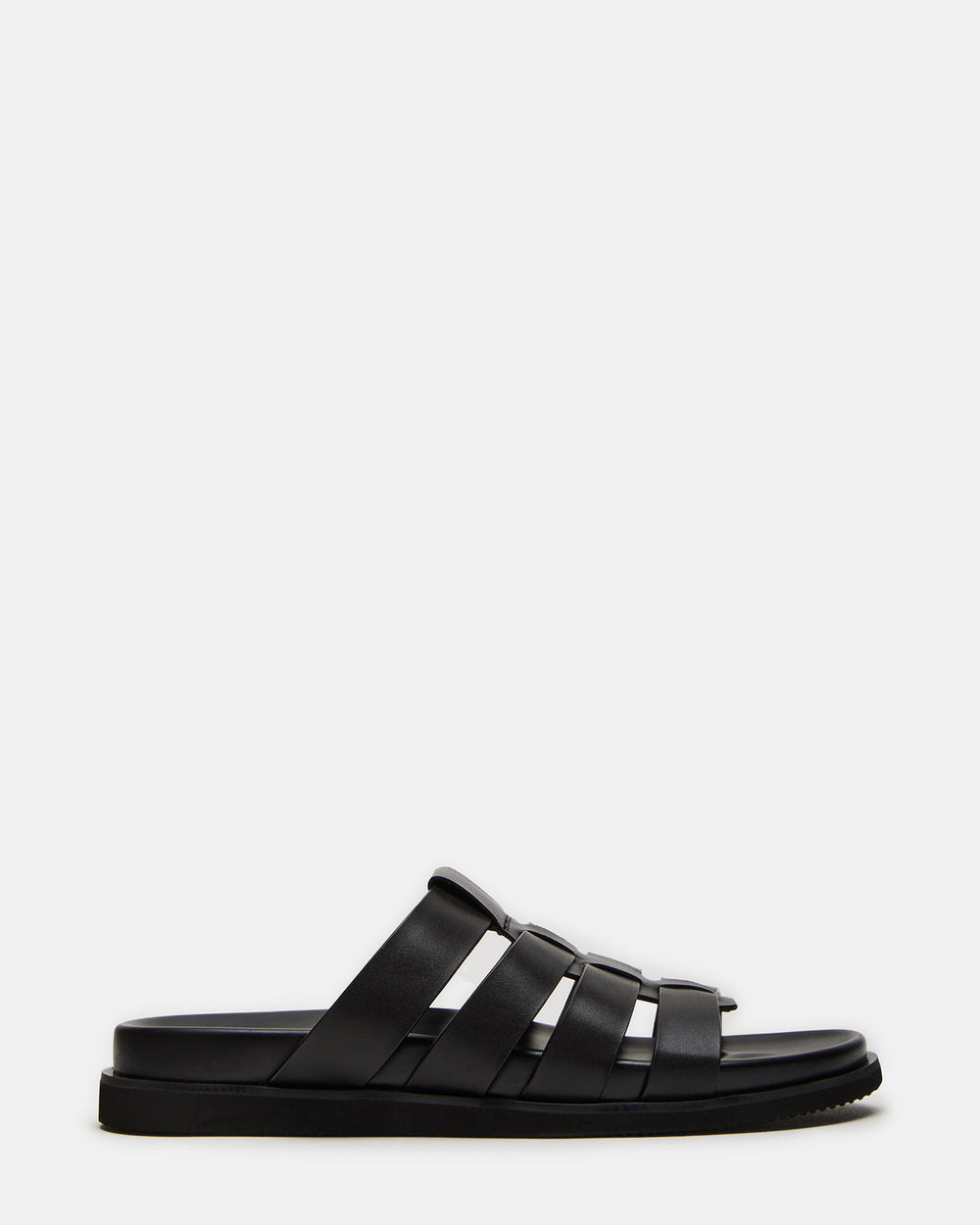 MARVYN Black Leather Men's Fisherman Slip-On Sandal | Steve Madden outlet