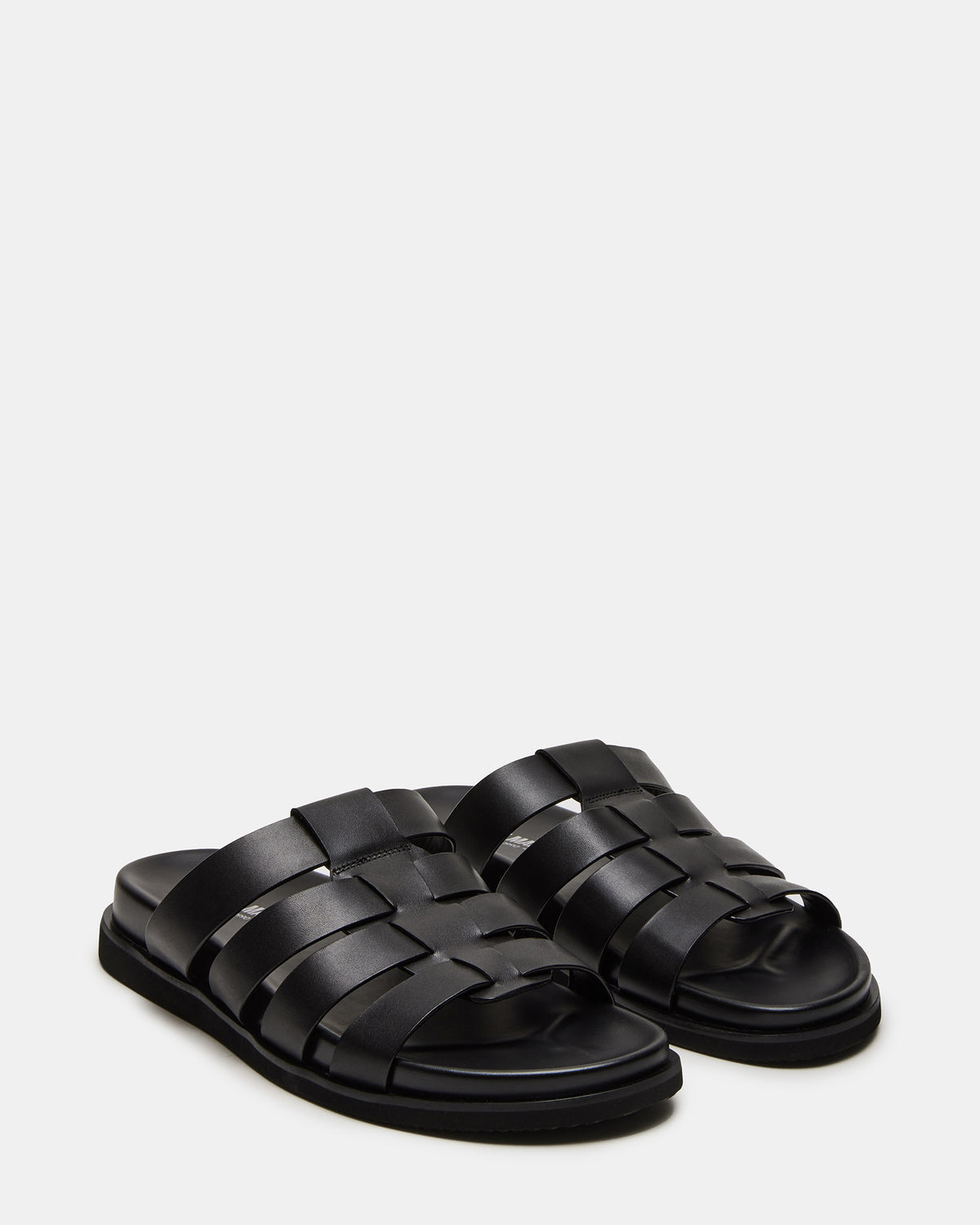 MARVYN Black Leather Men's Fisherman Slip-On Sandal | Steve Madden outlet