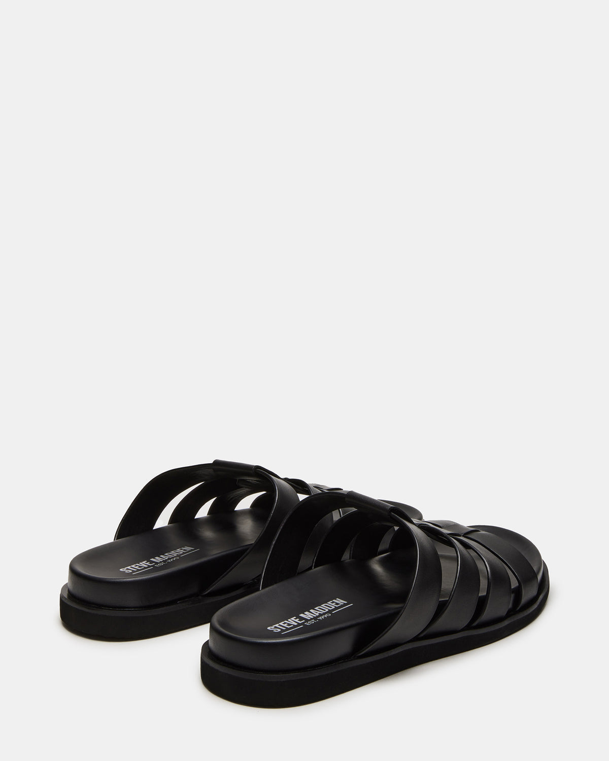 MARVYN Black Leather Men's Fisherman Slip-On Sandal | Steve Madden outlet