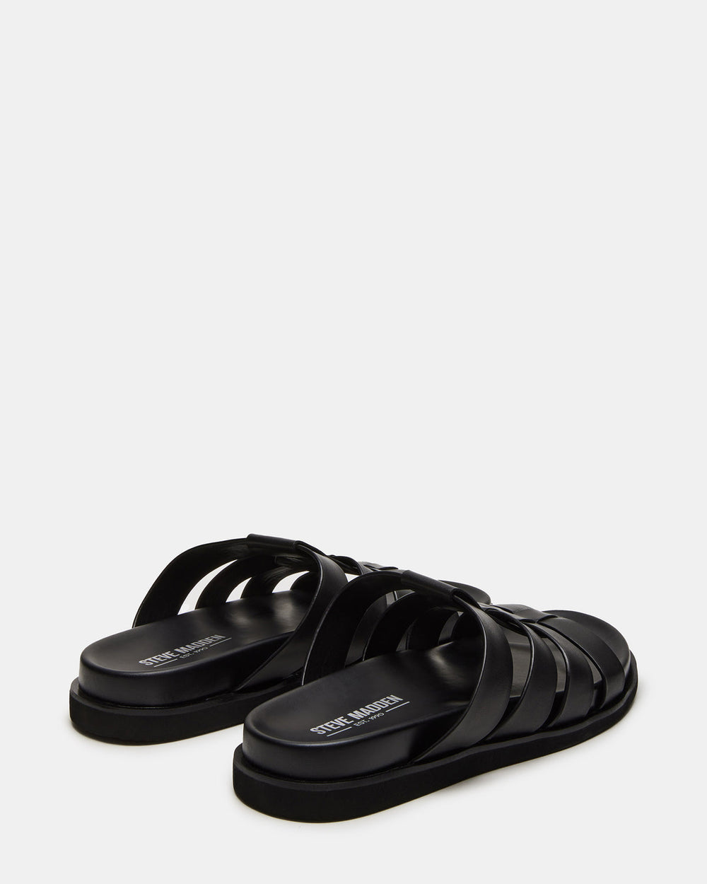 MARVYN Black Leather Men's Fisherman Slip-On Sandal | Steve Madden outlet