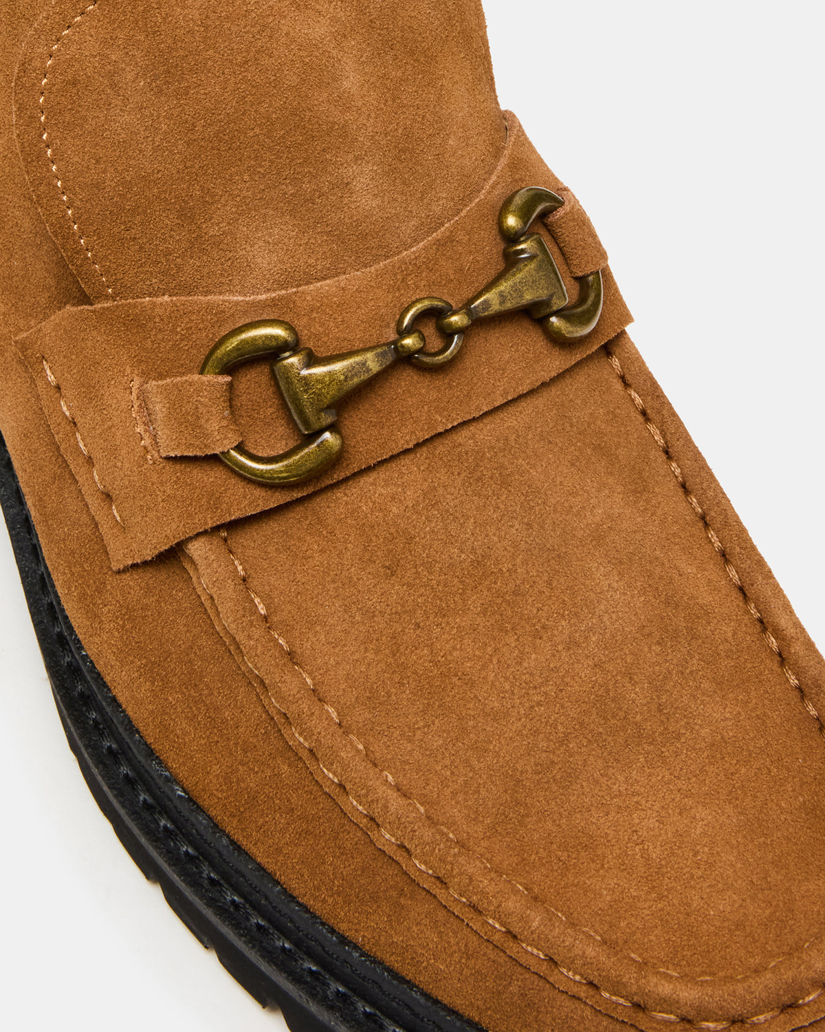 DEPUTY Chestnut Suede Horsebit Moc Toe Men's Casual Ankle Boot | Steve Madden US