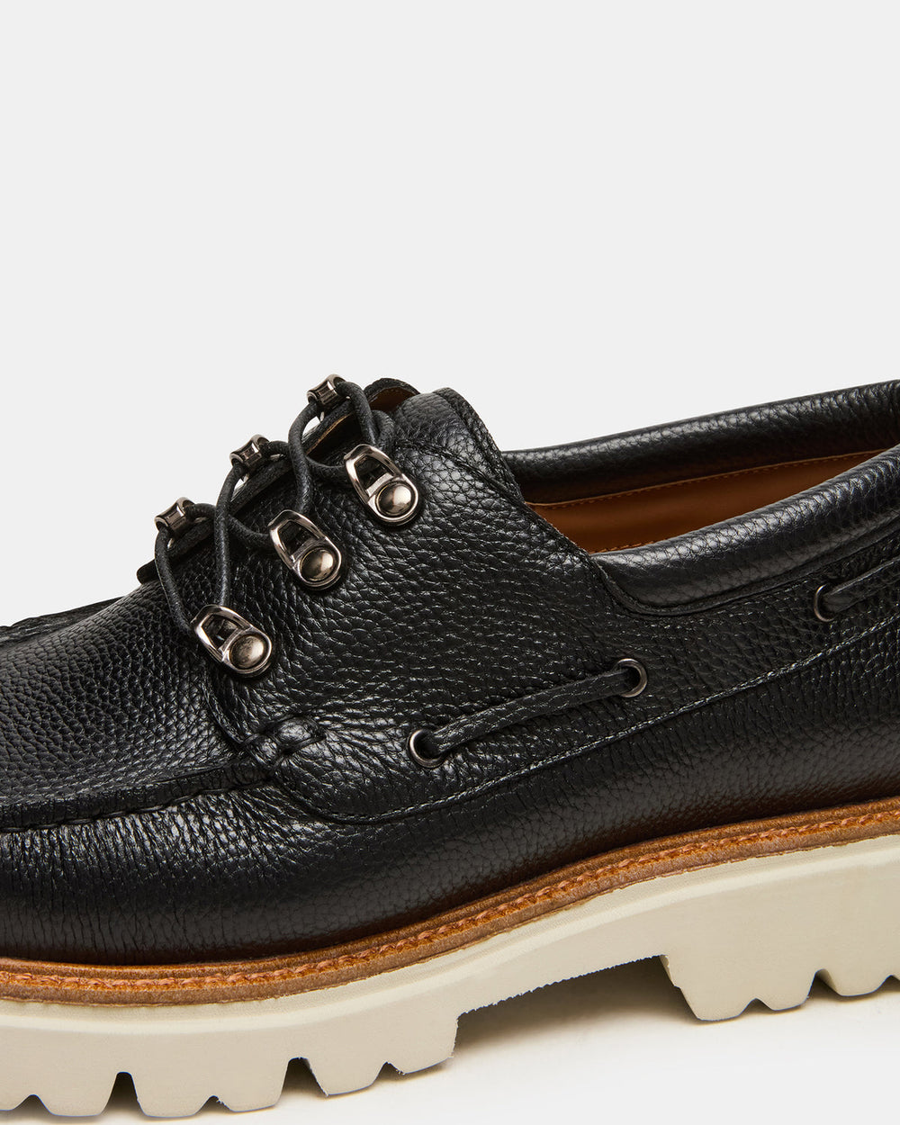 VICTOR Black Leather Slip-On Men's Casual Boat Shoe | Steve Madden on Sale