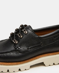 VICTOR Black Leather Slip-On Men's Casual Boat Shoe | Steve Madden on Sale