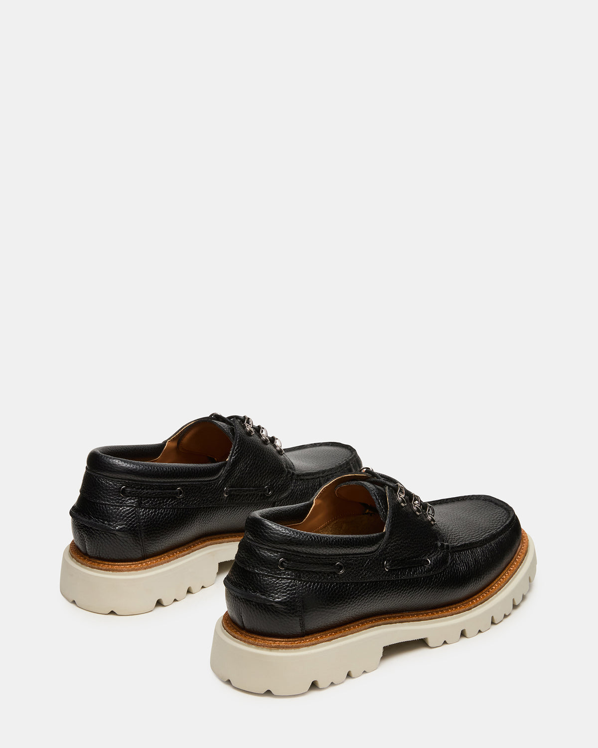 VICTOR Black Leather Slip-On Men's Casual Boat Shoe | Steve Madden on Sale